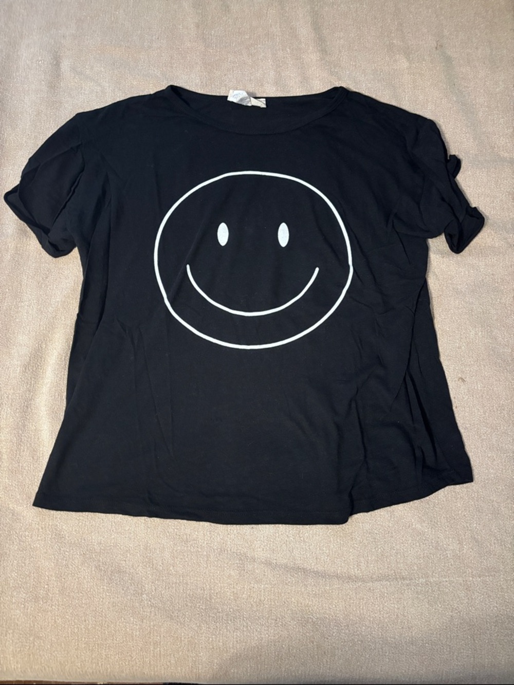 Saints & Hearts Black Smiley Short Sleeve Tee